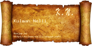 Kulman Nelli névjegykártya